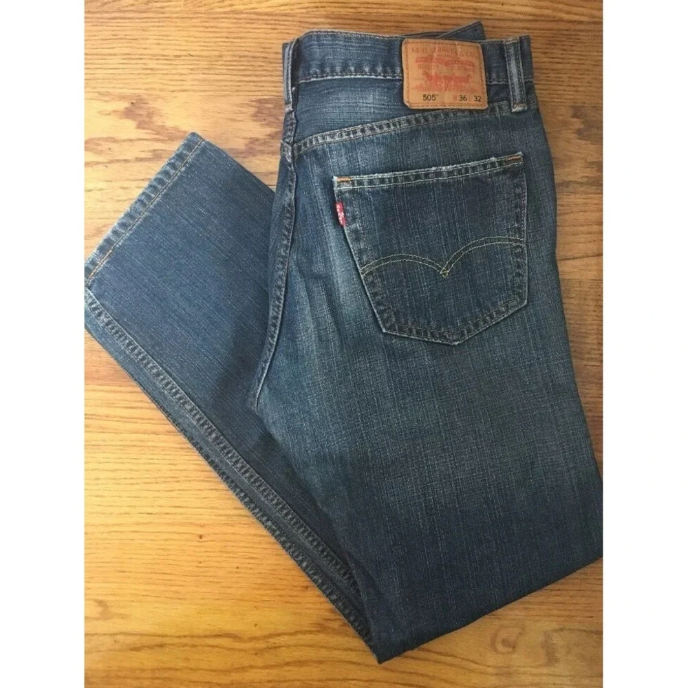 Levi 505 Regular Fit Jeans Medium Wash Men Size W36 L32